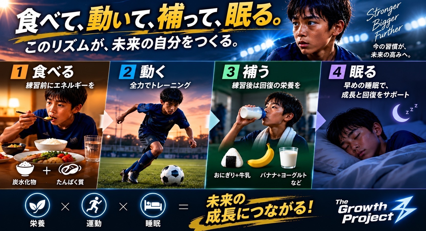 ● 夜の練習がある日の「成長と回復」を考える