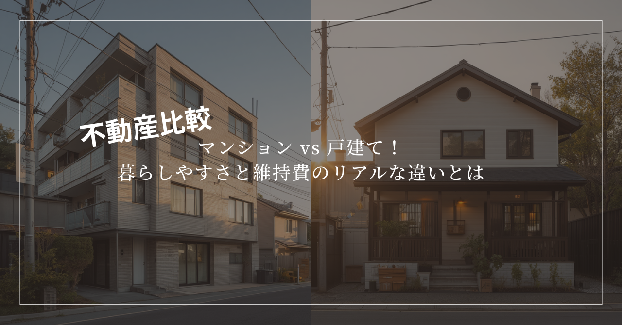 マンション vs 戸建て！暮らしやすさと維持費のリアルな違いとは