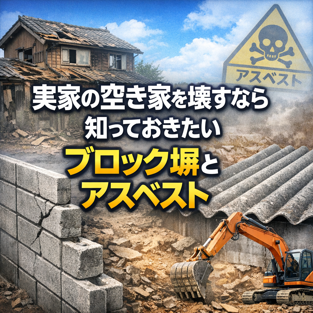 実家の空き家を壊すなら知っておきたいブロック塀とアスベスト
