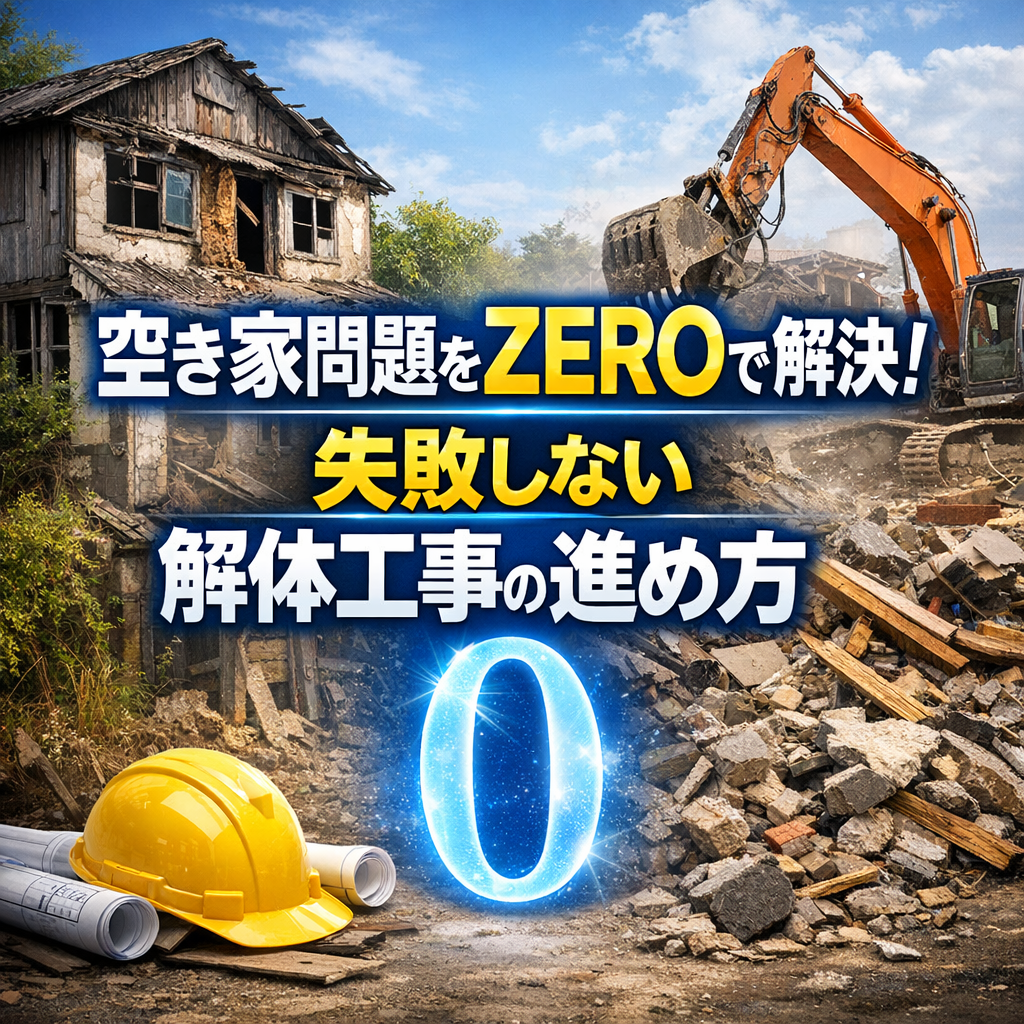 空き家問題をZEROで解決！失敗しない解体工事の進め方