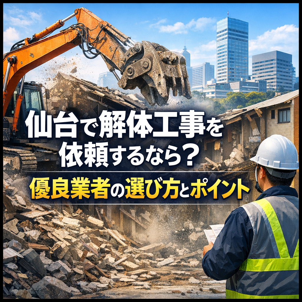 仙台で解体工事を依頼するなら？優良業者の選び方とポイント