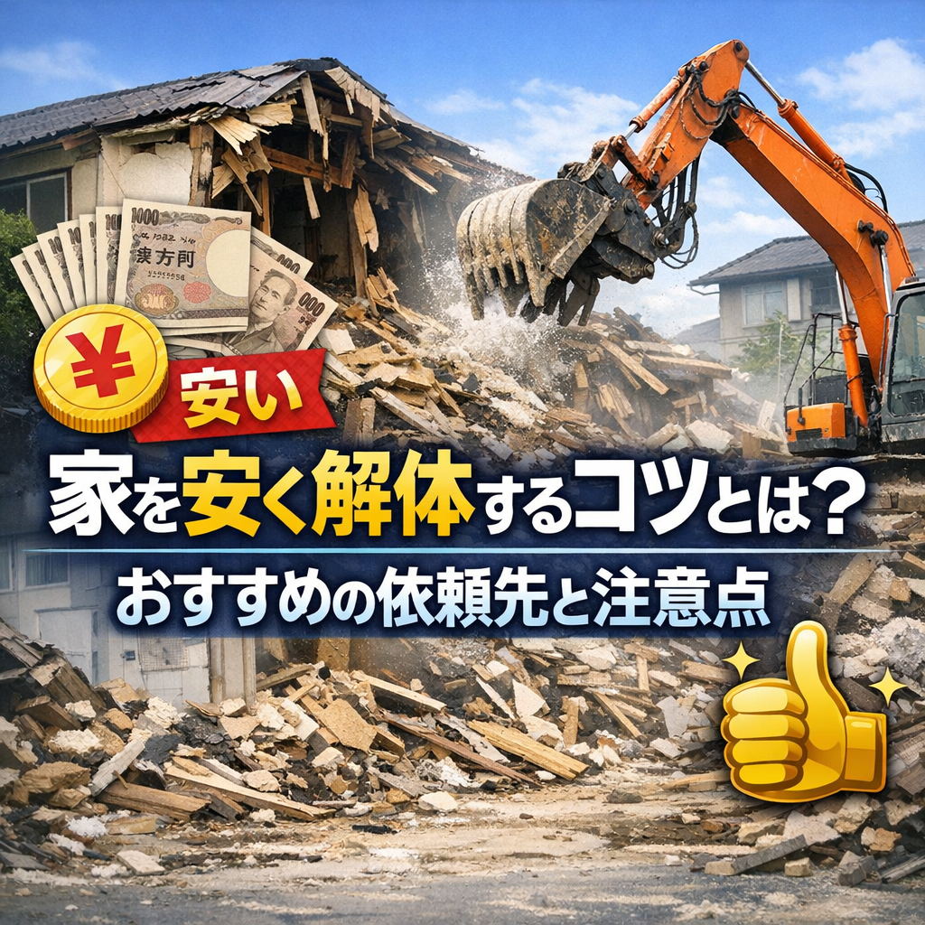 家を安く解体するコツとは？おすすめの依頼先と注意点
