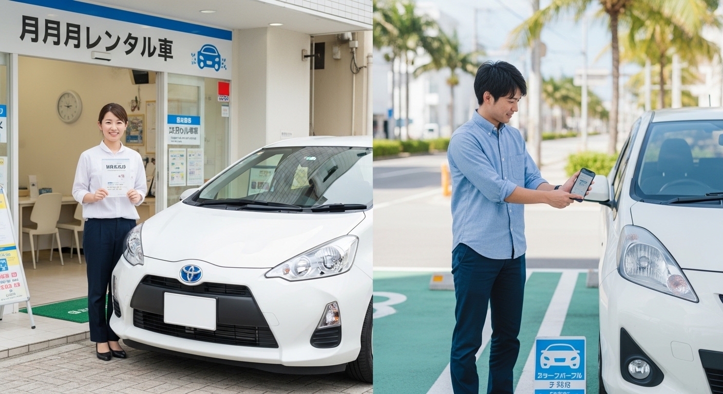  沖縄でマンスリーレンタカーとカーシェアを比較｜長期利用でどちらが安いか徹底解説