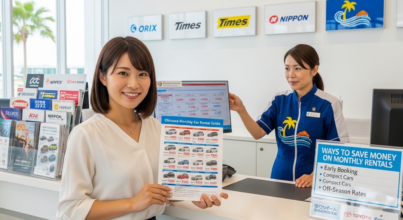 沖縄でマンスリーレンタカーを1ヶ月借りるといくら？料金相場と節約方法を解説