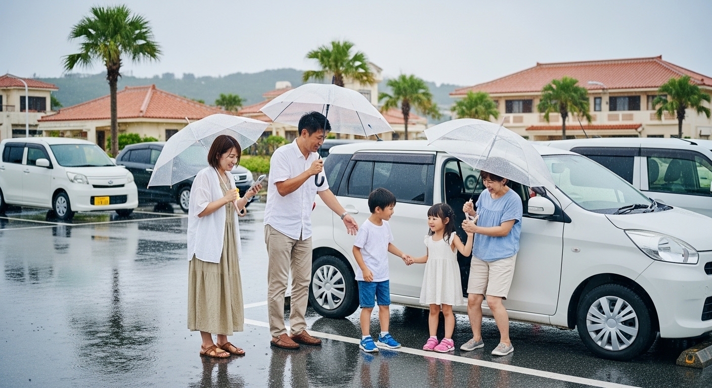  沖縄でマンスリーレンタカーを雨の日に運転する際の注意点と安全対策