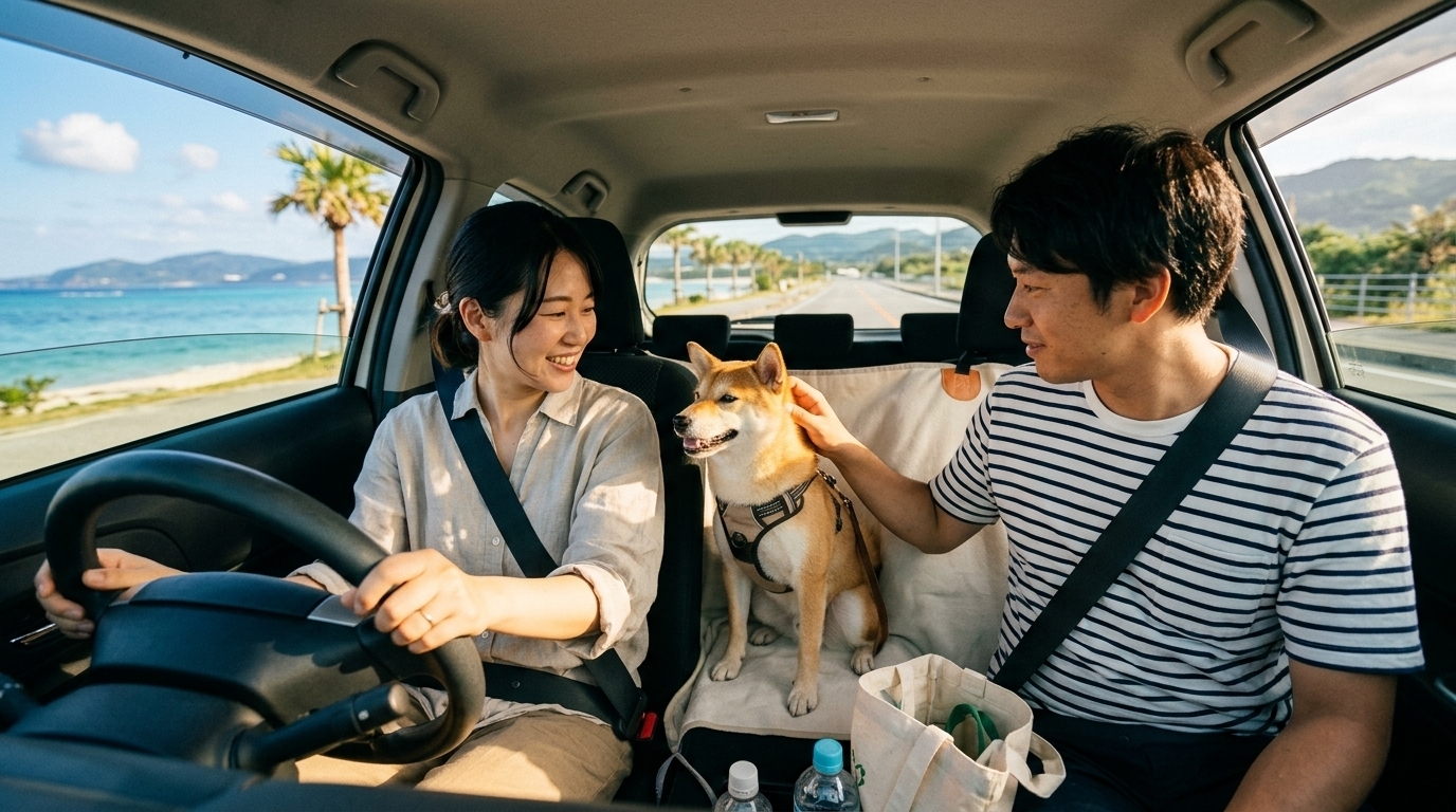 沖縄でマンスリーレンタカーはペット同乗できる？条件と注意点を解説