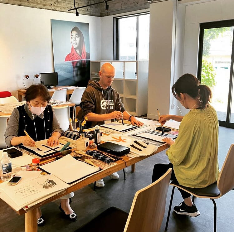 POSTO＆Co.でワークショップ　書道教室開催しました。