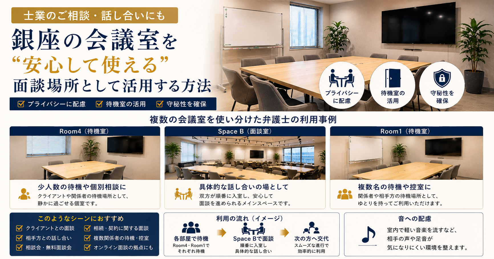 士業のご相談・話し合いにも。銀座の会議室を“安心して使える面談場所”として活用