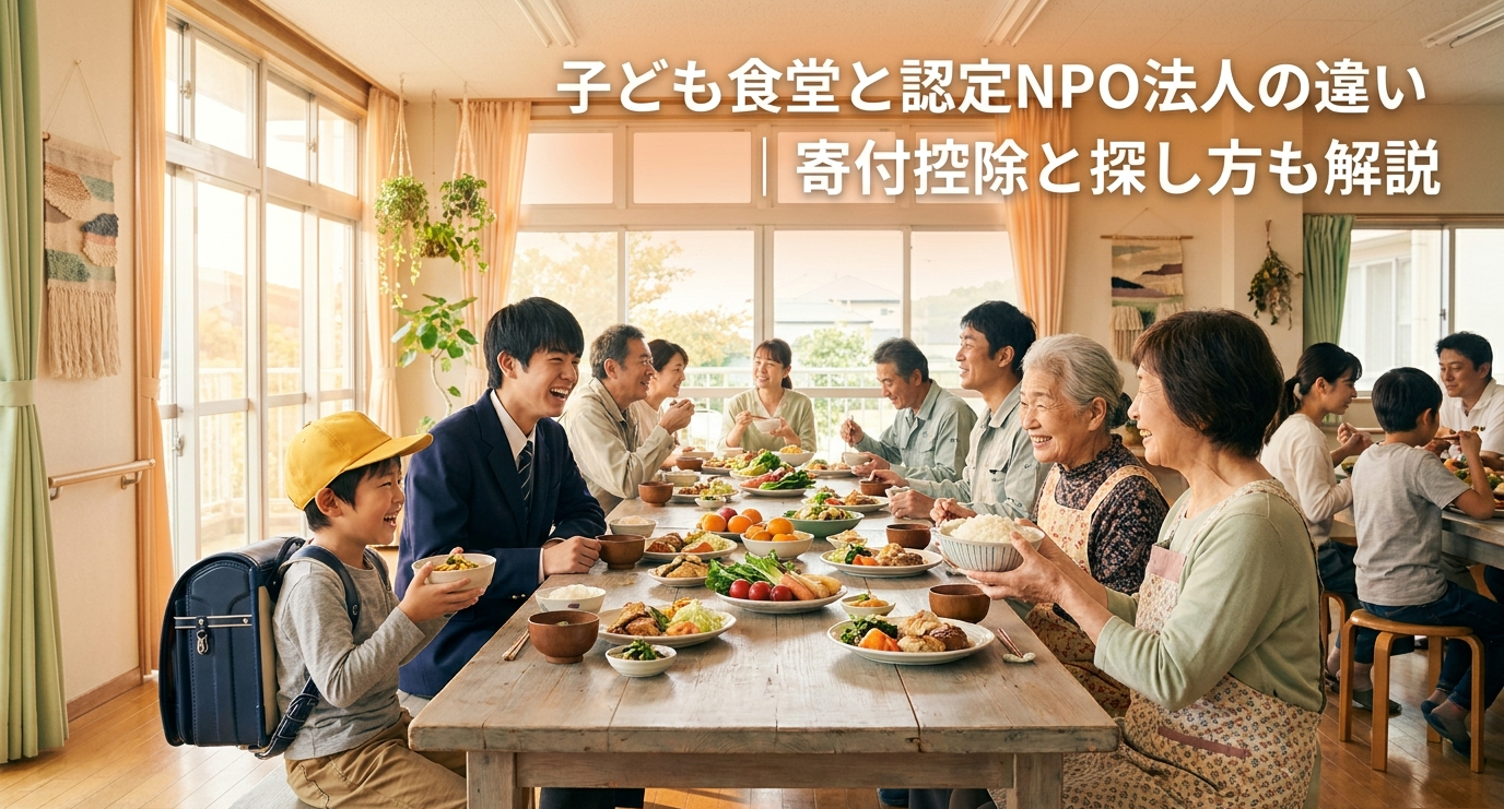 子ども食堂と認定NPO法人の違い|寄付控除と探し方も解説