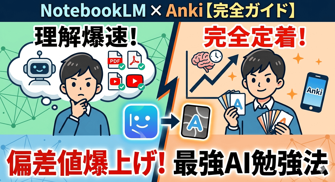 【2026年度最新版】全部タダ。NotebookLM × Ankiで偏差値を上げる「科学的に正しい」勉強法