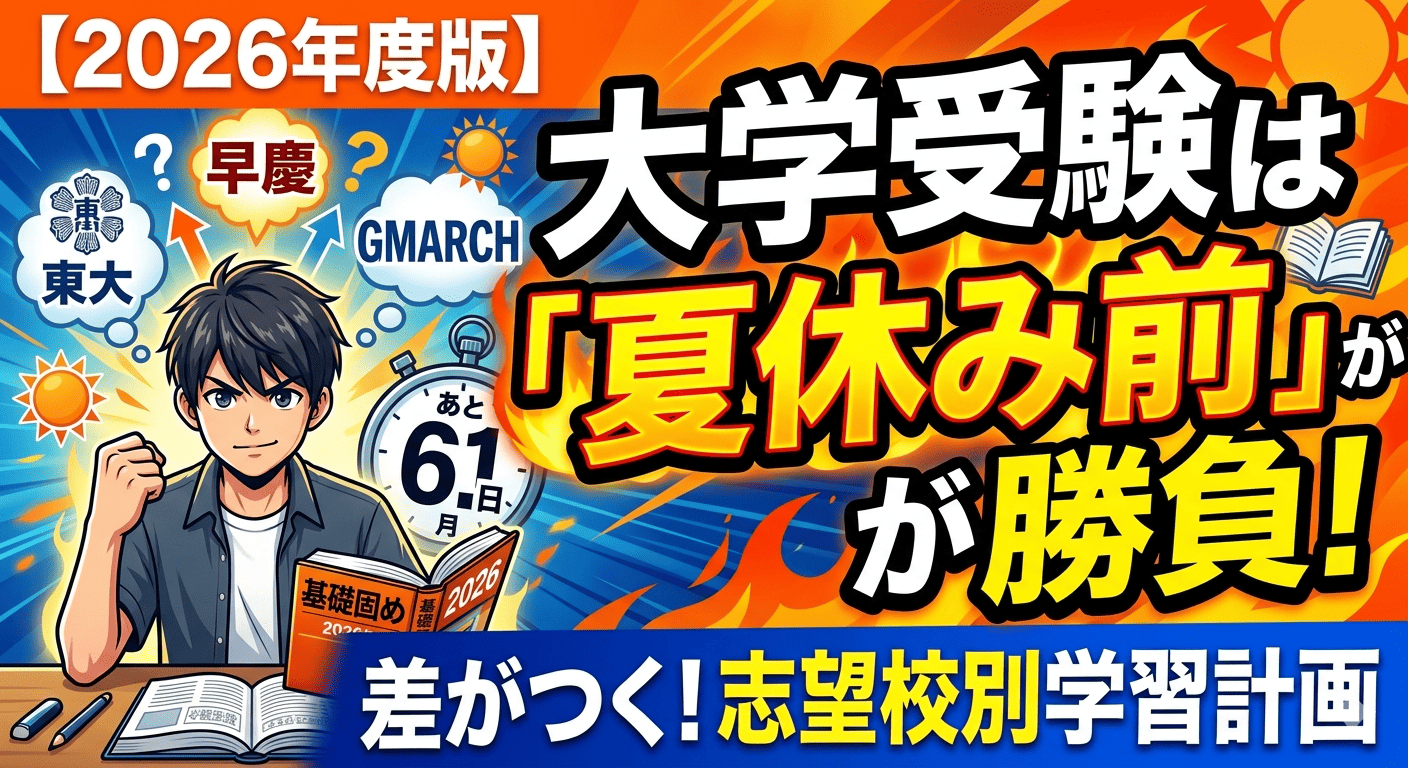 【2026年度版】大学受験は夏休み前が勝負｜御茶ノ水で志望校別の学習計画を立てるなら現論会御茶ノ水校