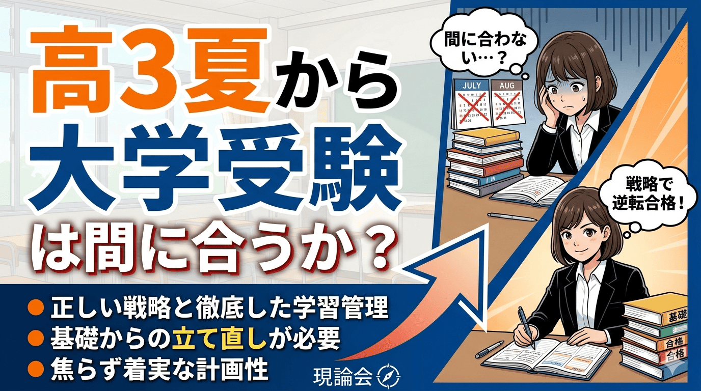高3夏から大学受験は間に合う?御茶ノ水で逆転合格を目指すための勉強法