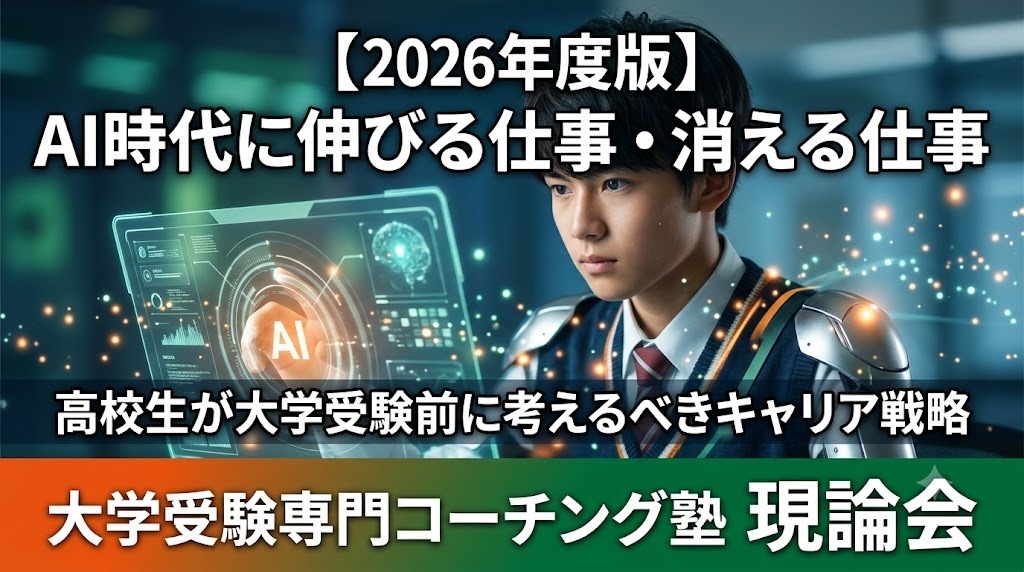 【2026年度版】AI時代に伸びる仕事・消える仕事|高校生が大学受験前に考えるべきキャリア戦略