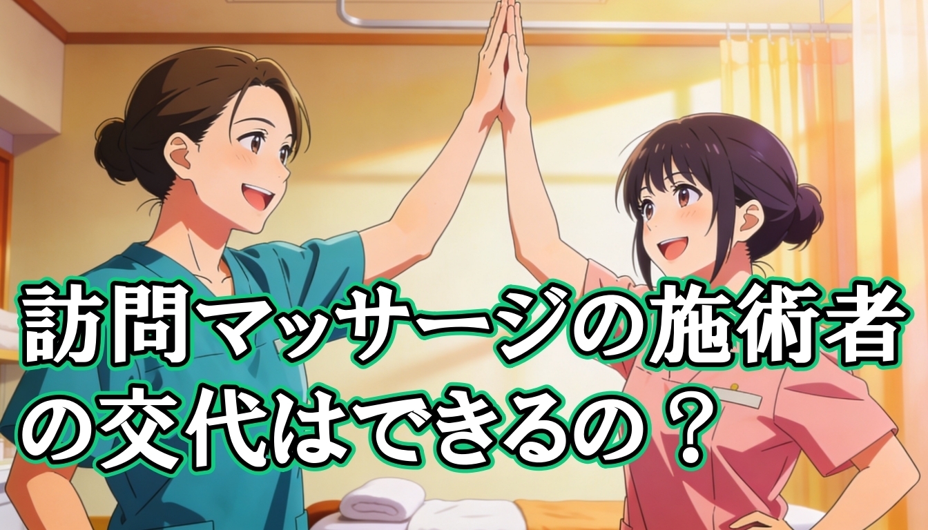 訪問マッサージの施術者の交代はできるの？