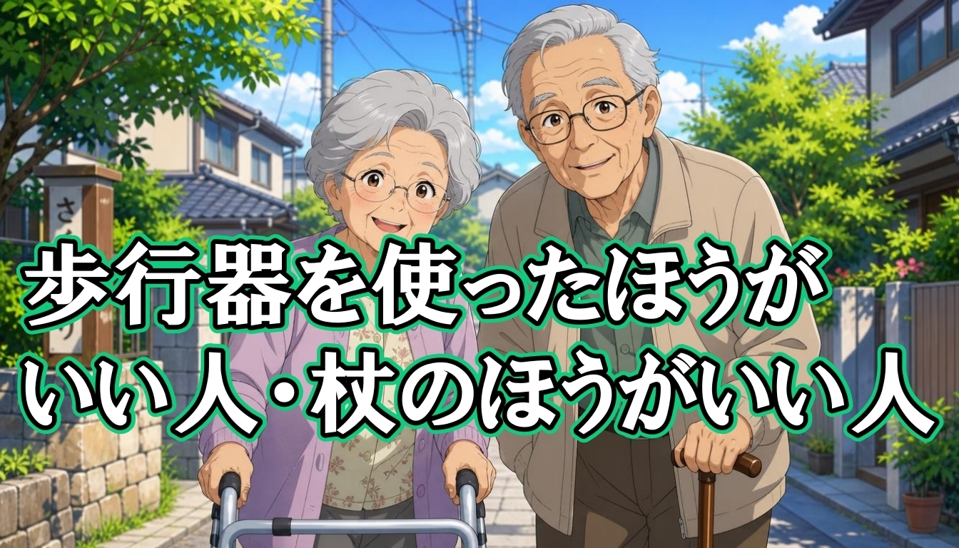 歩行器を使ったほうがいい人・杖のほうがいい人