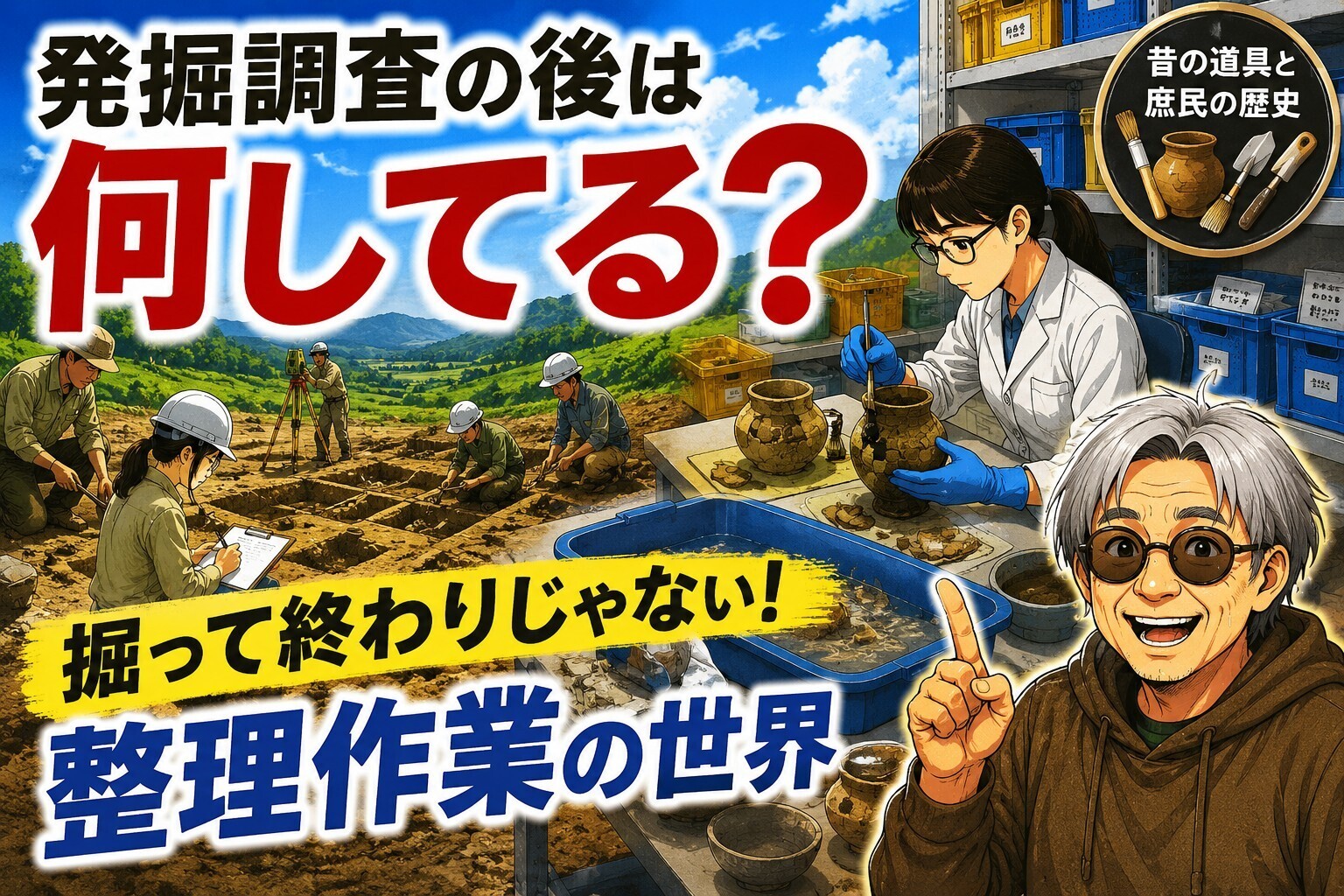【YouTube】発掘調査シリーズ「整理作業の概要」を公開しました