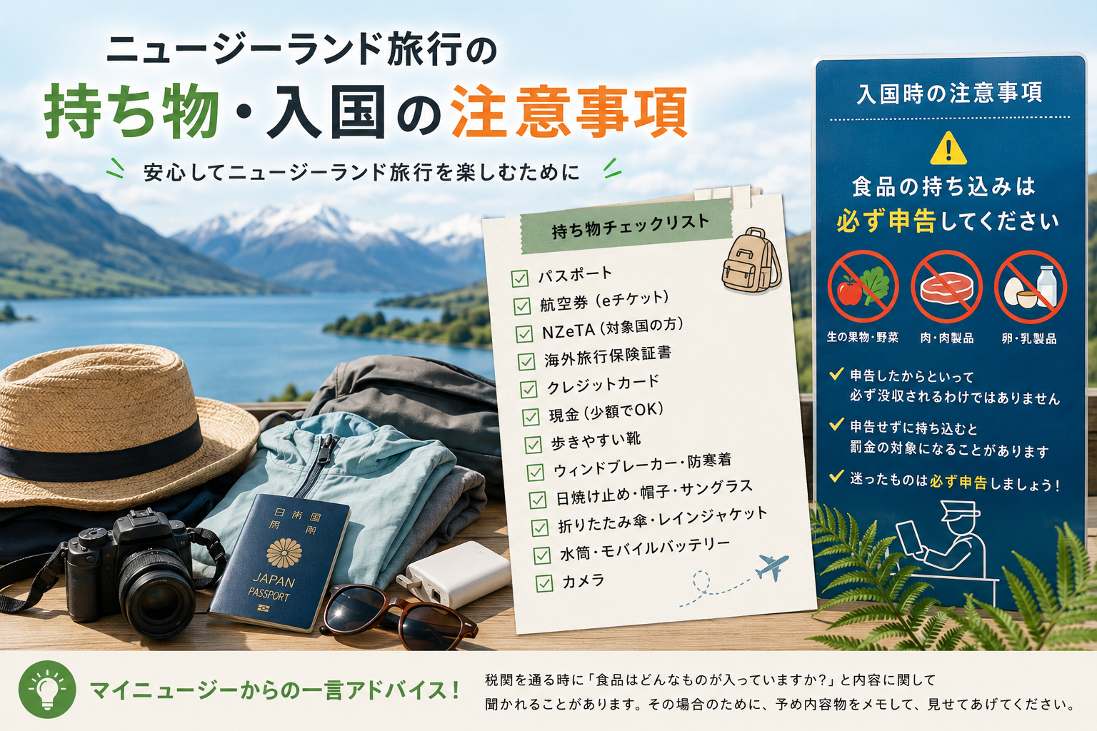 ニュージーランド入国時の食品持ち込みについて
