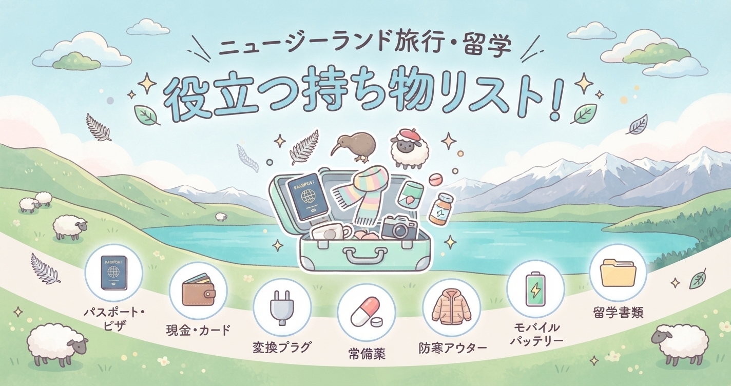 「ニュージーランド旅行・留学の持ち物リスト｜あると便利なものを日本から準備」