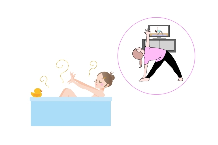 入浴やストレッチなど自律神経を整えるセルフケアのイメージ｜慢性的な疲労回復を助ける生活習慣