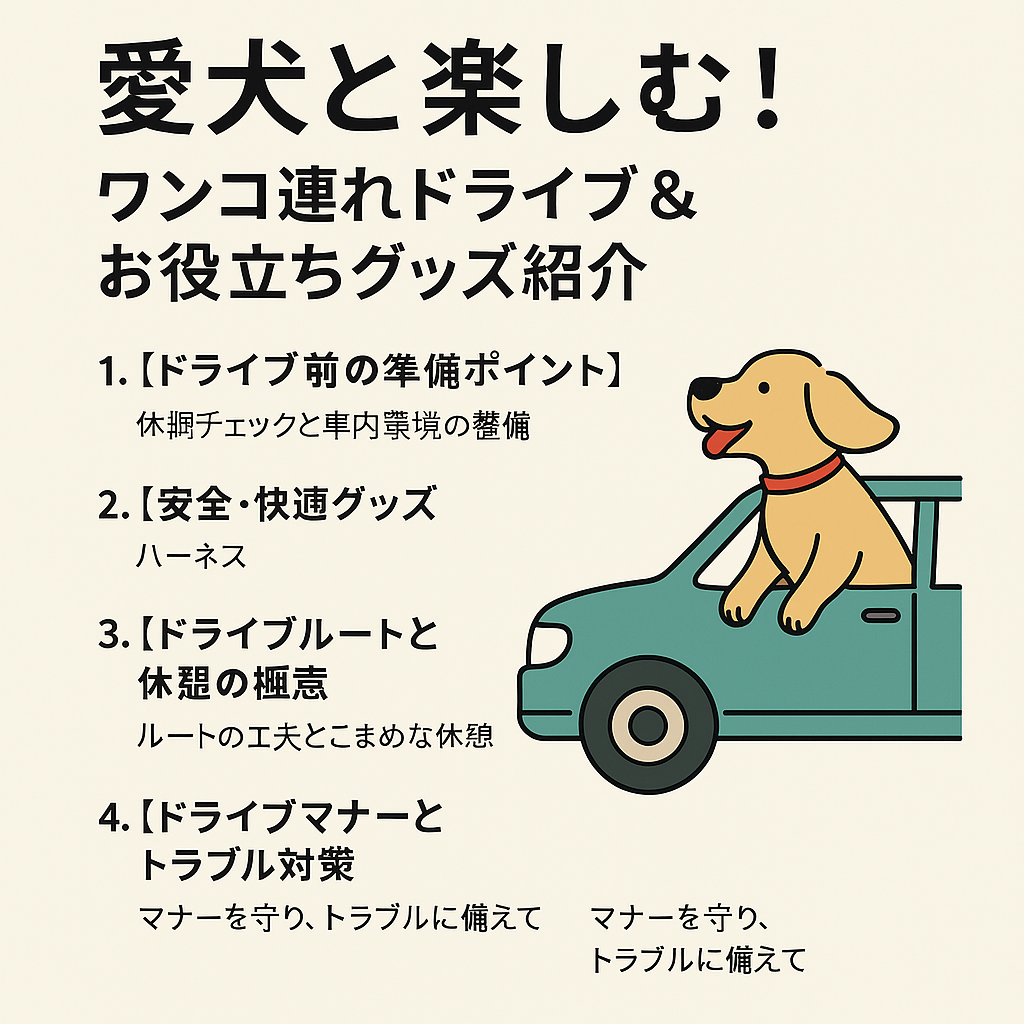 愛犬と楽しむ!ワンコ連れドライブ&お役立ちグッズ紹介