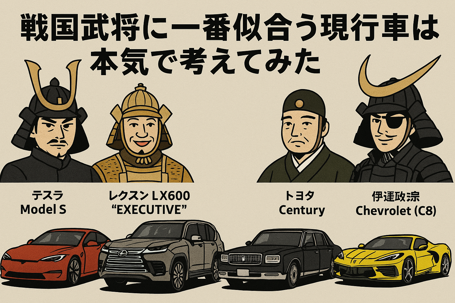 戦国武将に一番似合う現行車は何か、本気で考えてみた