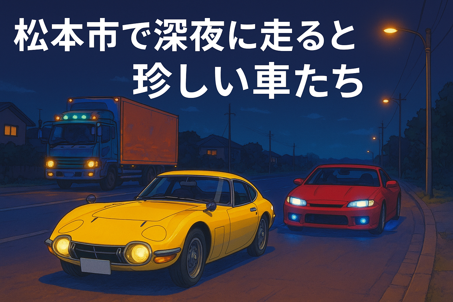 松本市で深夜に走ると出会える珍しい車たち