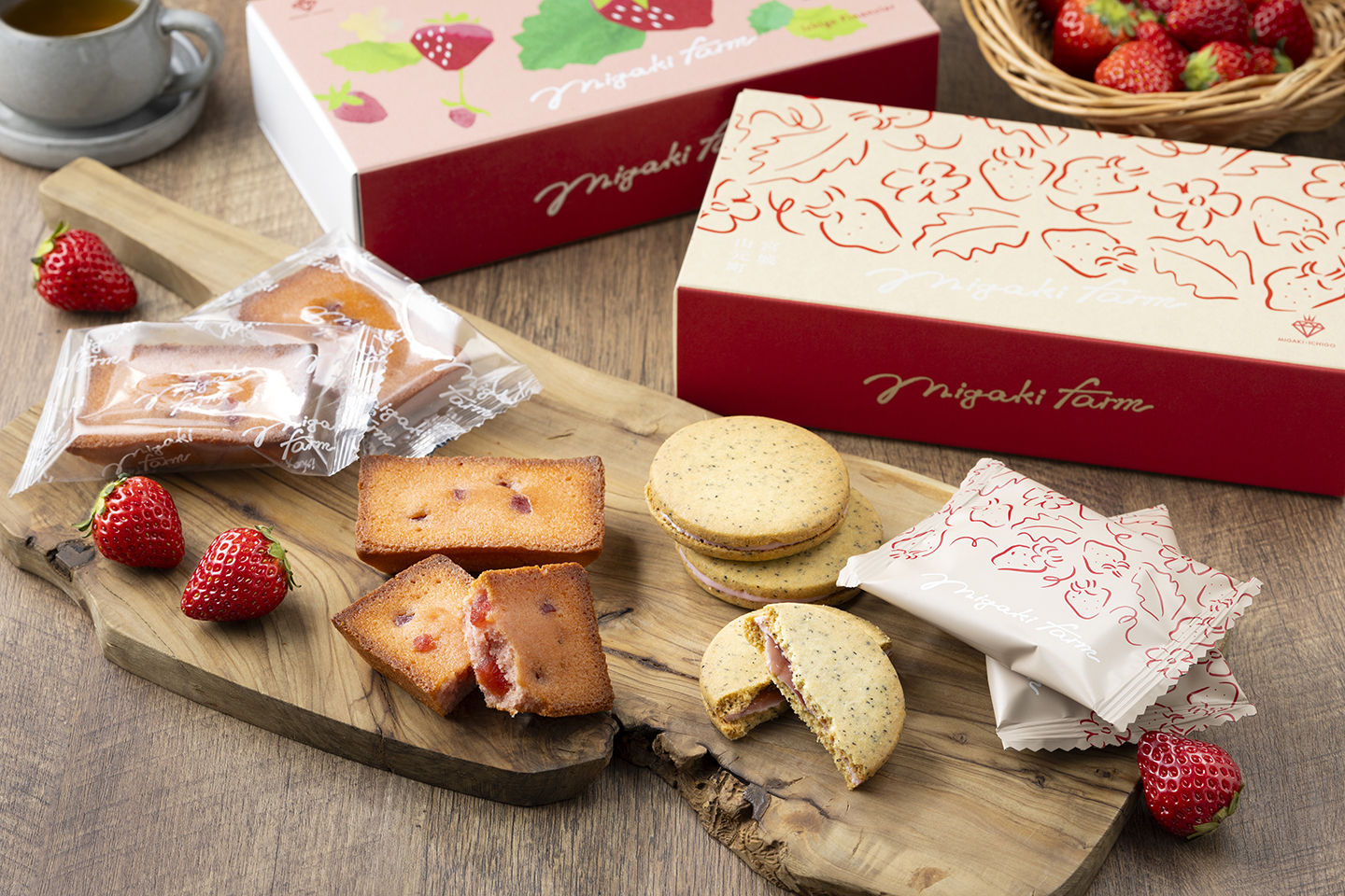 6/15(日)MIGAKI FARM CRAFT第二弾新発売 宮城県限定 焦がしバターとごろっといちごの贅沢フィナンシェ、いちごソースがとろけ出るいちごミルクサンドクッキー新発売