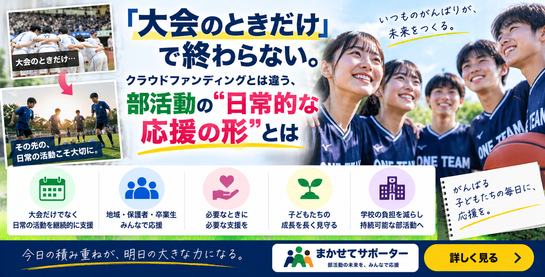 「『大会のときだけ』で終わらない。クラウドファンディングとは違う、部活動の“日常的な応援の形”とは」