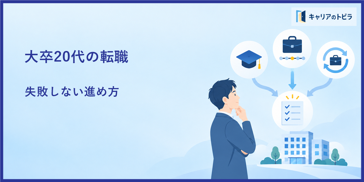 大卒20代の転職で失敗しない方法｜第二新卒・既卒・早期離職別に解説