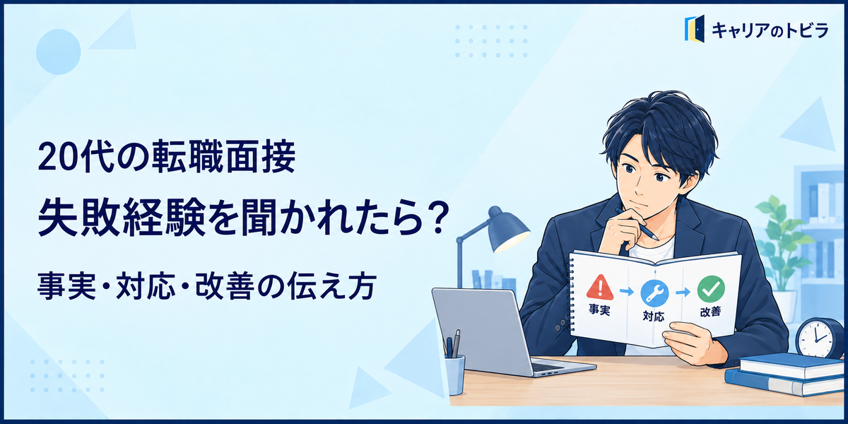 20代の転職面接で失敗経験を聞かれたら?事実・対応・改善の伝え方
