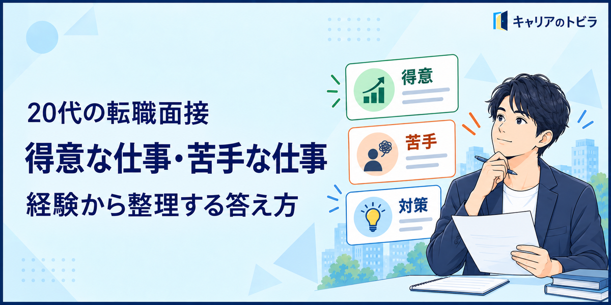 20代の転職面接で得意な仕事・苦手な仕事を聞かれたら？経験から整理する答え方