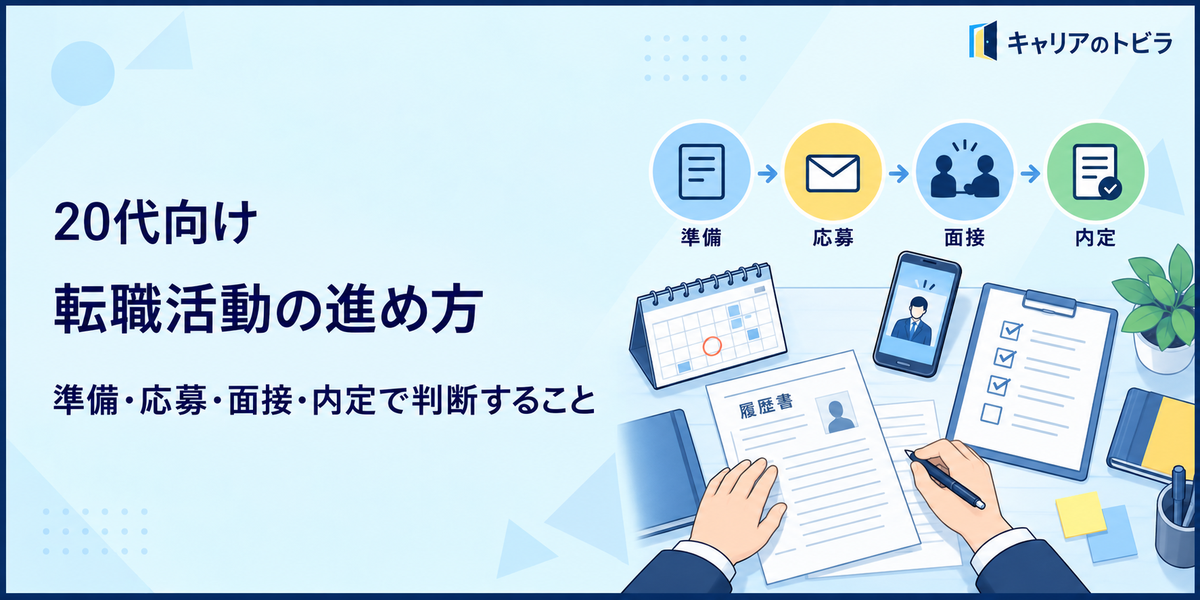 20代の転職活動の進め方|準備・応募・面接・内定で判断すること