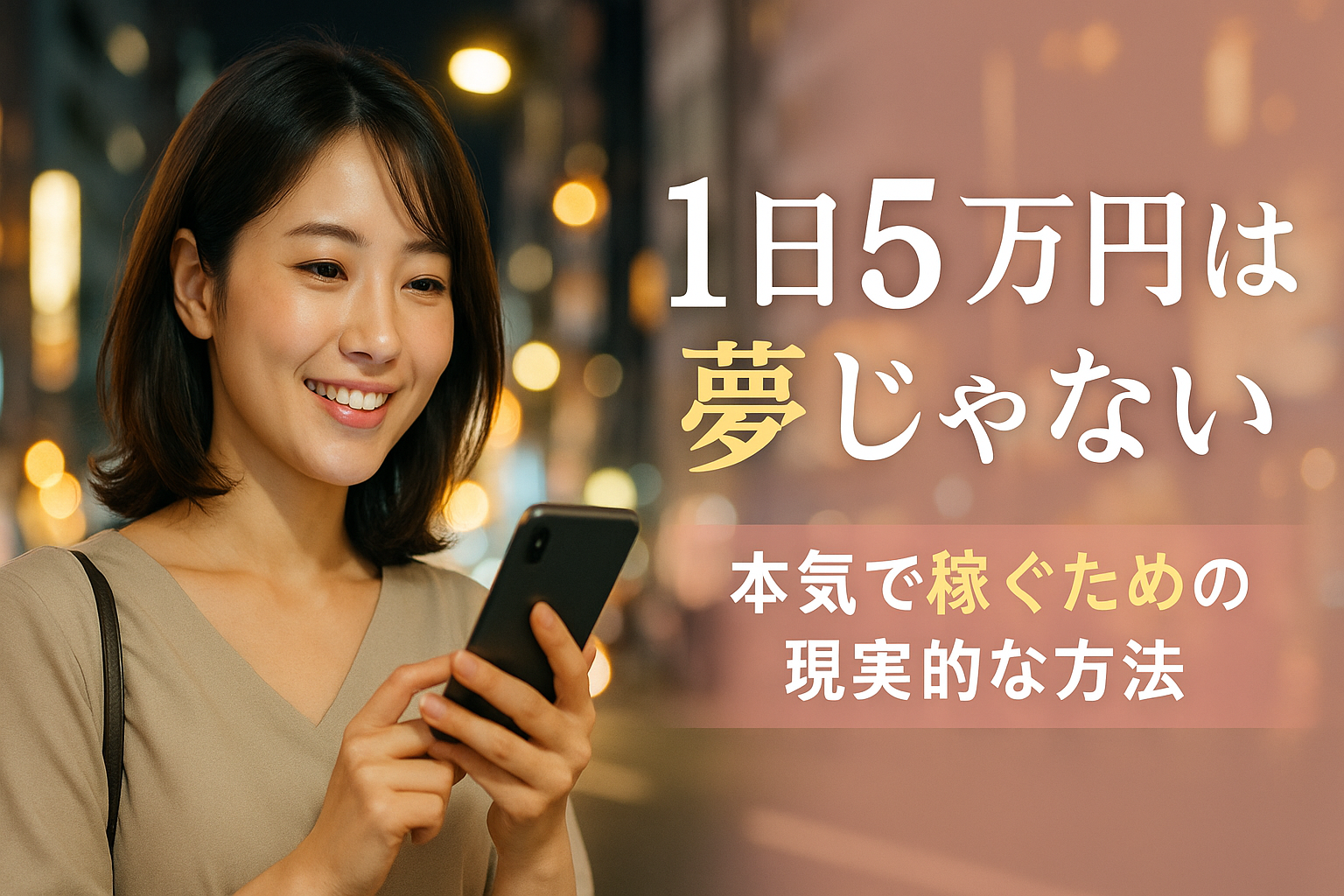 「1日5万円〜10万円稼ぎたい」──本気で動くなら“夜の時間帯”がカギです。