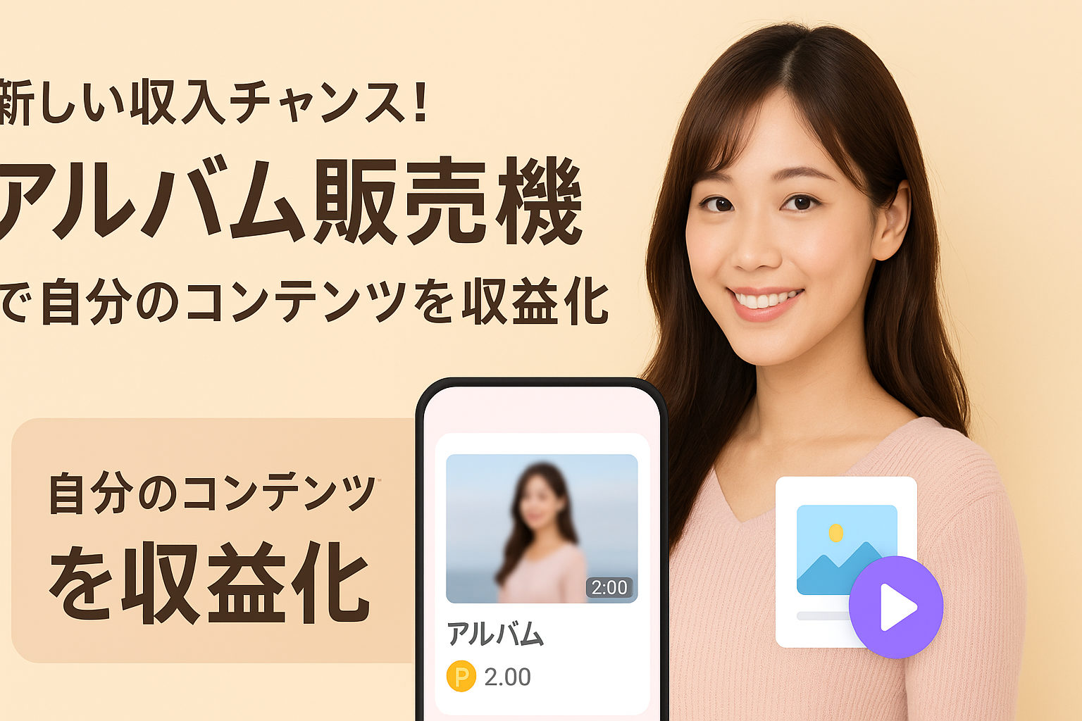 「働かなくても稼げる!? アルバム販売で自分の動画が収入源に」