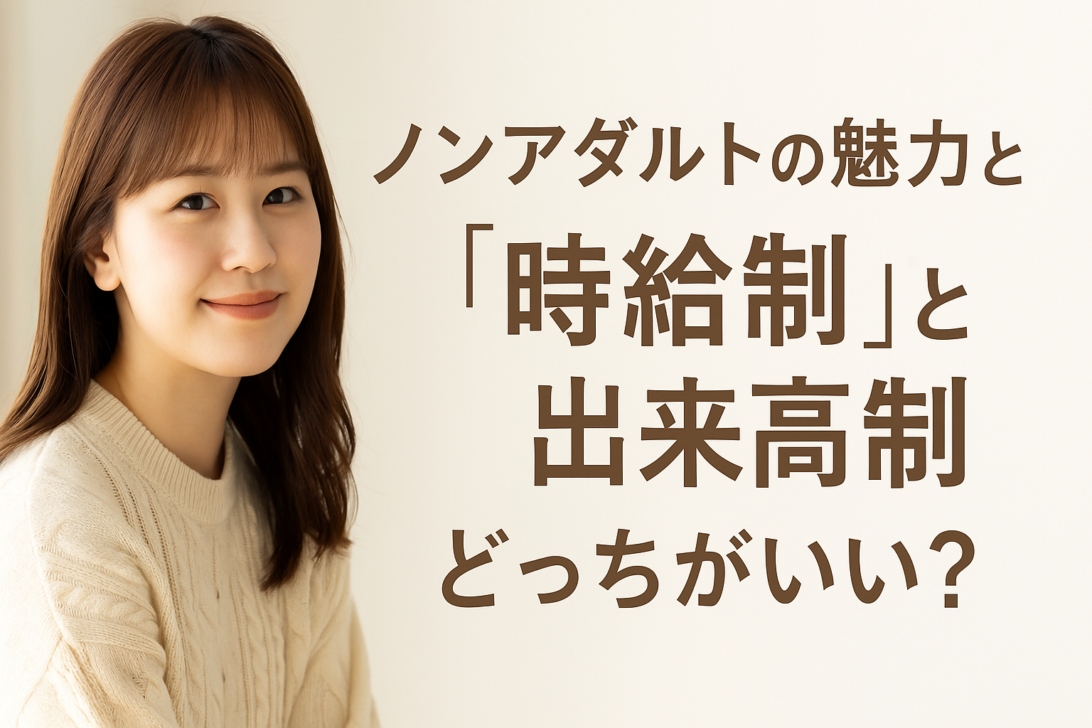 ノンアダルトの魅力と、時給制・出来高制の選び方