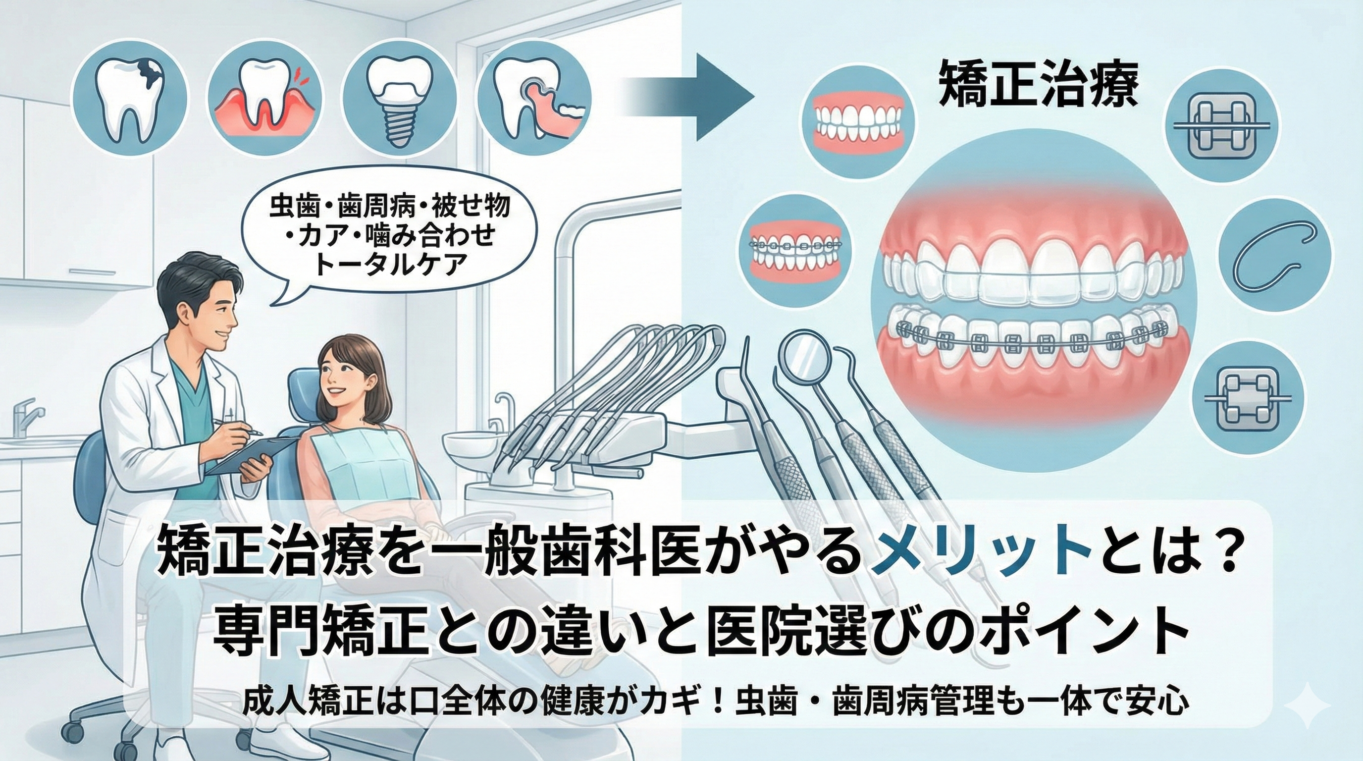 矯正治療を一般歯科医がやるメリットとは？専門矯正との違いと医院選びのポイント