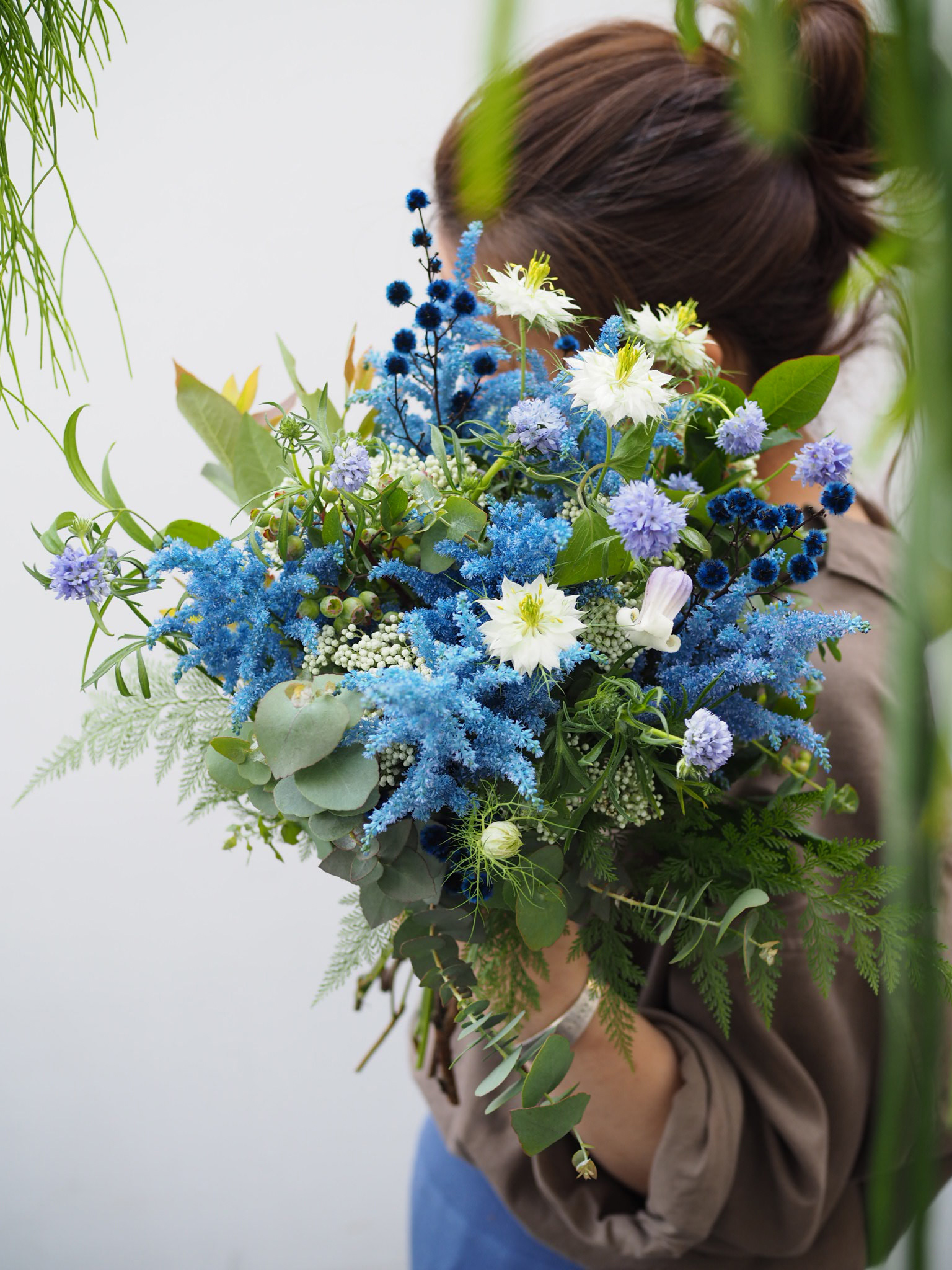 ブルーの美しいブーケ