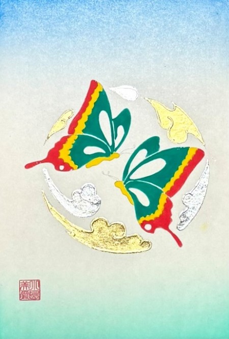 蝶の日本画