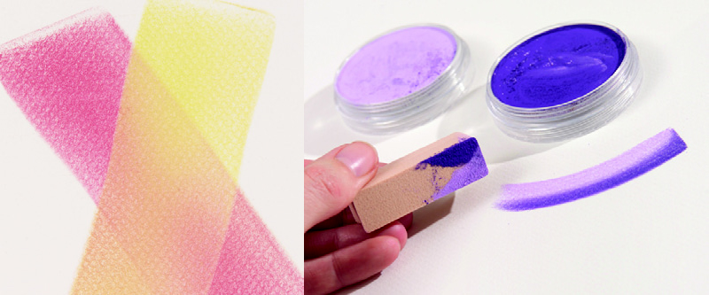 パンパステルで色を重ねる