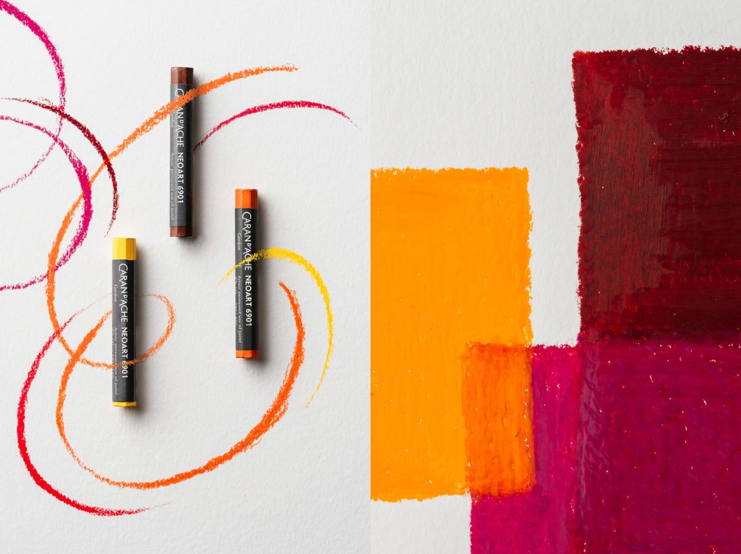 暖色系のネオアートで描かれた模様とネオアート