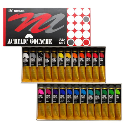 ニッカー アクリックガッシュ20ml 24色セット(AG24)