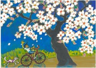 革の絵画　革絵「さくら」 革の絵画革絵「さくら」