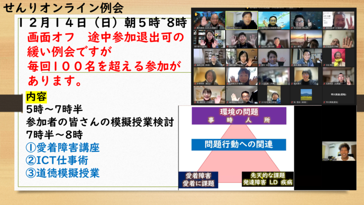 日曜　早朝　教師のアウトプットオンライン学習会　せんり例会12.14