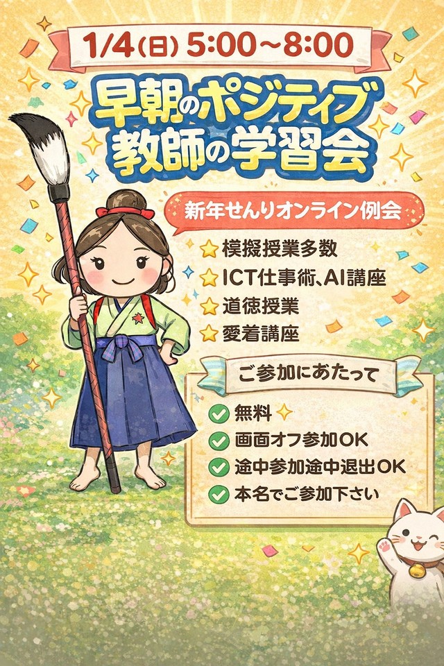 日曜　早朝　教師のアウトプット学習会～せんり例会1月4日～