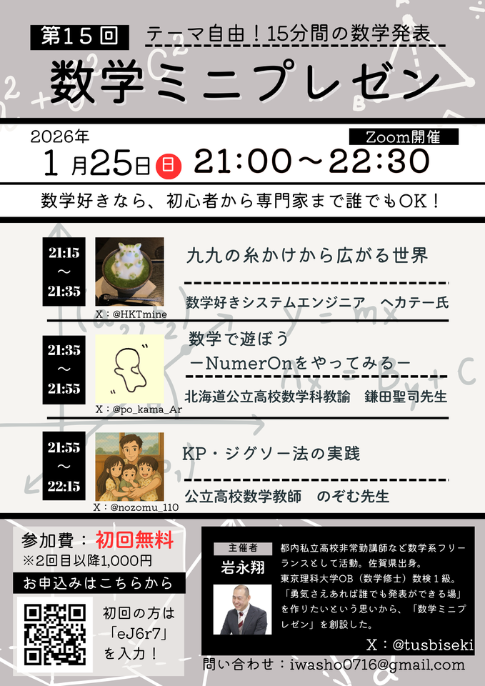 第１５回数学ミニプレゼン