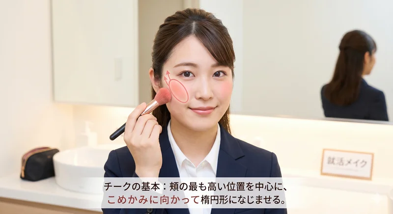 就活メイクチーク1