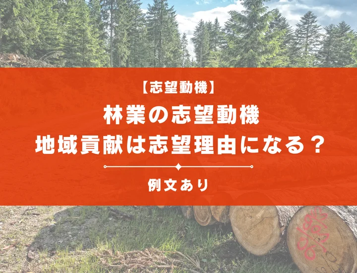 【例文10選】林業の志望動機の書き方！地域貢献は志望理由になる？