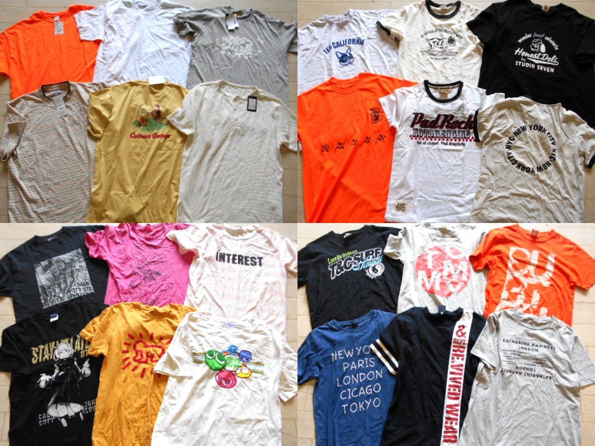 ○メンズ 半袖プリントTシャツ 無地Tシャツ 福袋 まとめて まとめ売り 