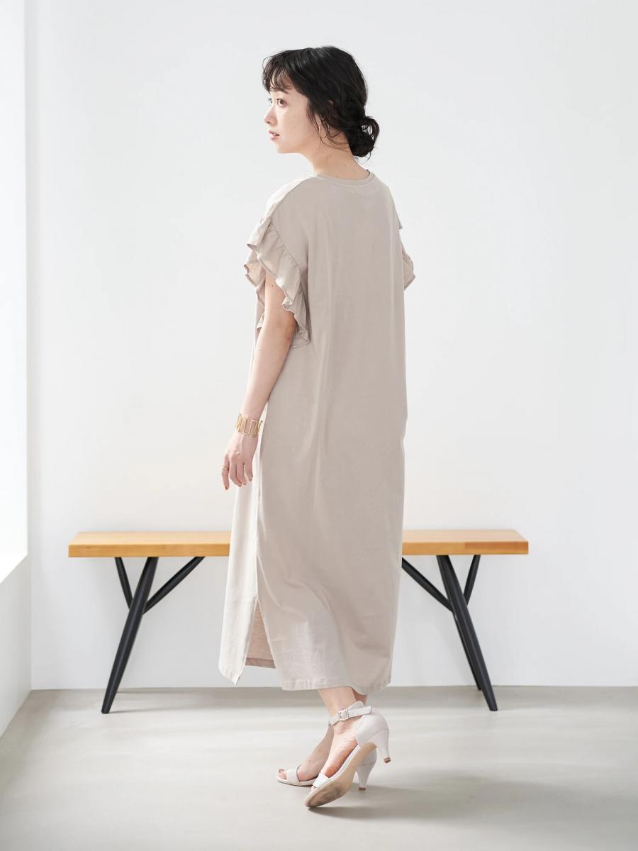 オーガニックコットンフリルスリーブワンピース Smasell スマセル 公式通販 サスティナブルアウトレットモール スマセル