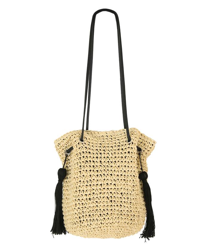 Smasell 巾着タッセルデザインかごバッグ